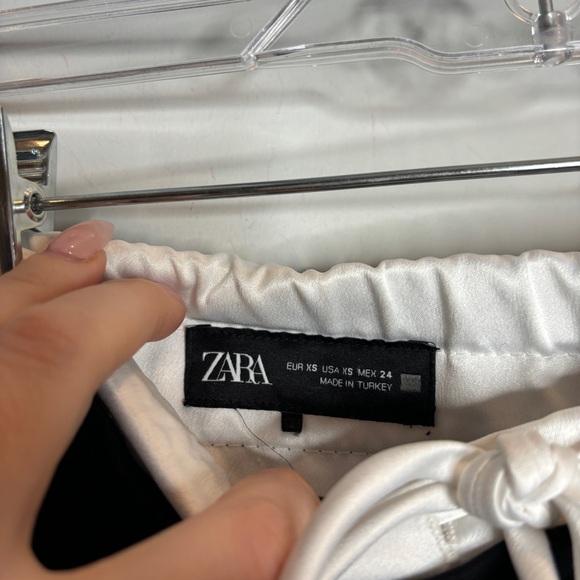 Zara Double Waist Wide Leg Pants Size XS Black - Picture 7 of 10